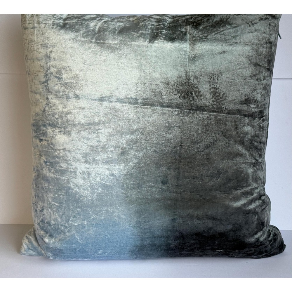 Aqua Velvet Blue Ombré 20"x20&quot Square Decorative Pillow limited edition